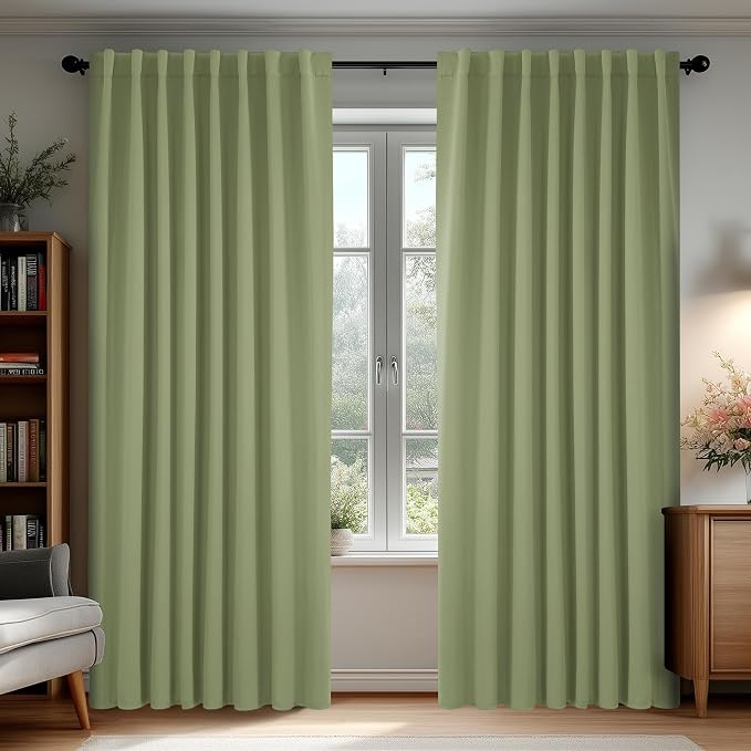 Deconovo Blackout Curtains, Thermal Insulated, W70 x L95 2 Panels, Back Tab by Deconovo