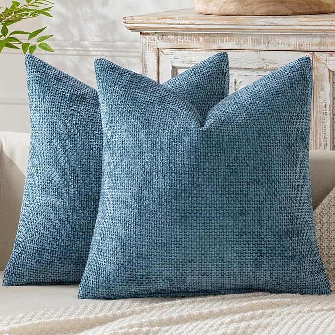 MIULEE Pack of 2 Couch Throw Pillow Covers 20x20 Inch Coastal Blue Modern Boho by MIULEE