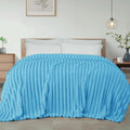 Exclusivo Mezcla Twin Size Flannel Fleece Blanket, Super Soft Striped Jacquard by ExclusivoMezcla