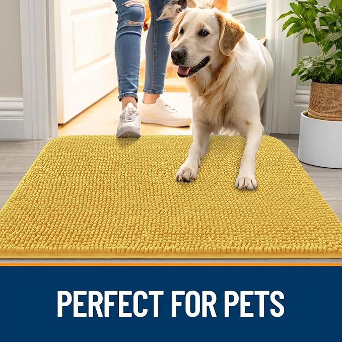 OLANLY Dog Door Mat for Muddy Paws 30x17, Absorbs Moisture and Dirt, Absorbent - Image 6