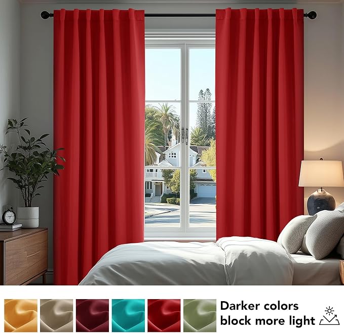 Deconovo Christmas Blackout Curtains, Thermal Insulated, W42 x L63 2 Panels - Image 4