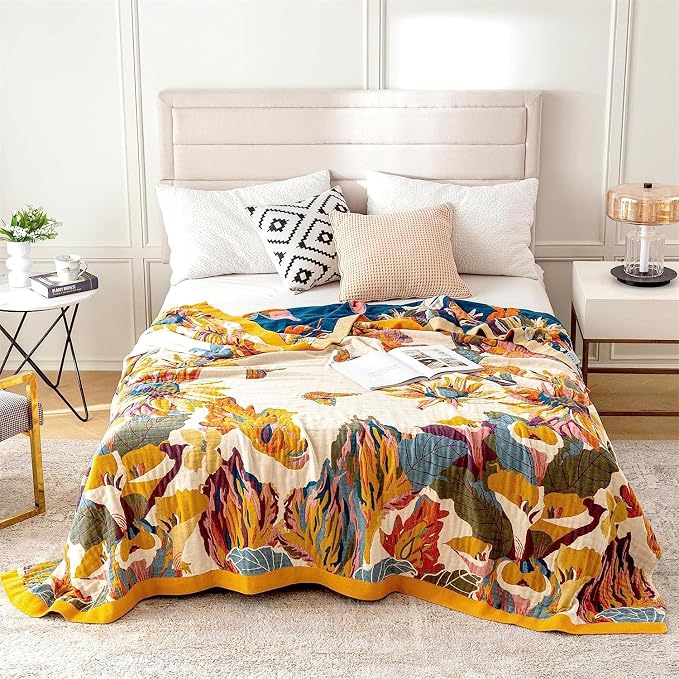 MSGKV 100% Cotton Throw Blanket - Image 2