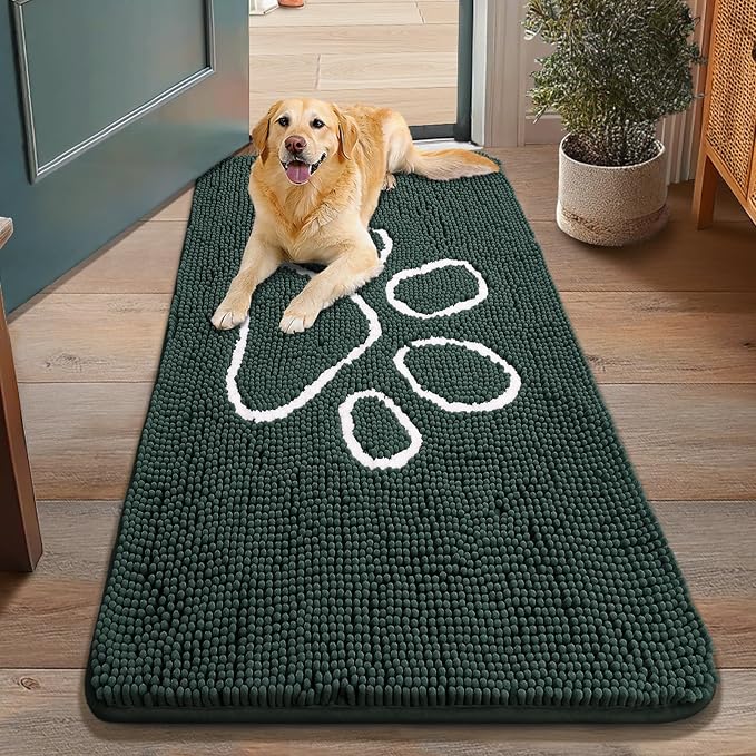 Smiry Dog Door Mat for Muddy Paws, Absorbent Dirt Trapper Non Slip Quick Dry by Smiry