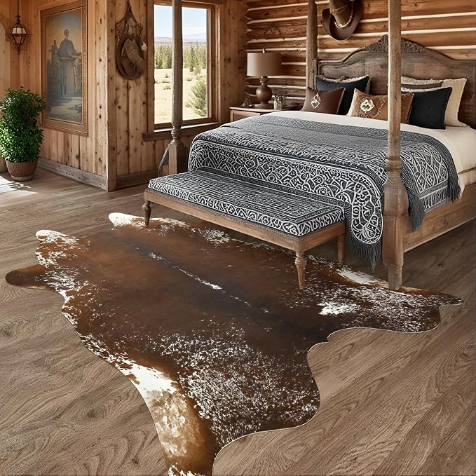 AROGAN Western Decor Faux Fur Cowhide Rug, 6.2x7 Feet Premium Animal Skin Cow - Image 6