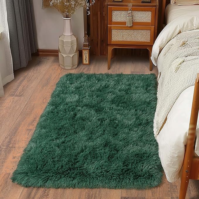 Soft Runner Rugs for Bedroom Hallways New Upgraded Non-Slip Bottom, 2x3 Green by Ailyei
