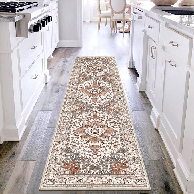 Yamaziot Washable Runner Rug, 2x8 Non-Slip Boho Vintage Hallway Rug Runner by Yamaziot