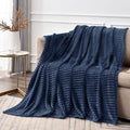 BEDELITE Fleece Throw Blanket for Couch – 3D Ribbed Jacquard Soft and Warm by BEDELITE