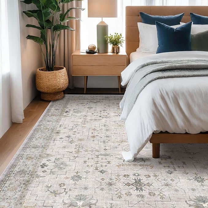 Hazo Haus Boho Light Grey 5x8 Living Room Rug - Image 3