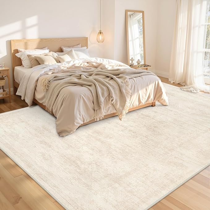 8x10 Area Rugs for Living Room: Vintage Boho Neutral Washable Rug Indoor Soft - Image 2