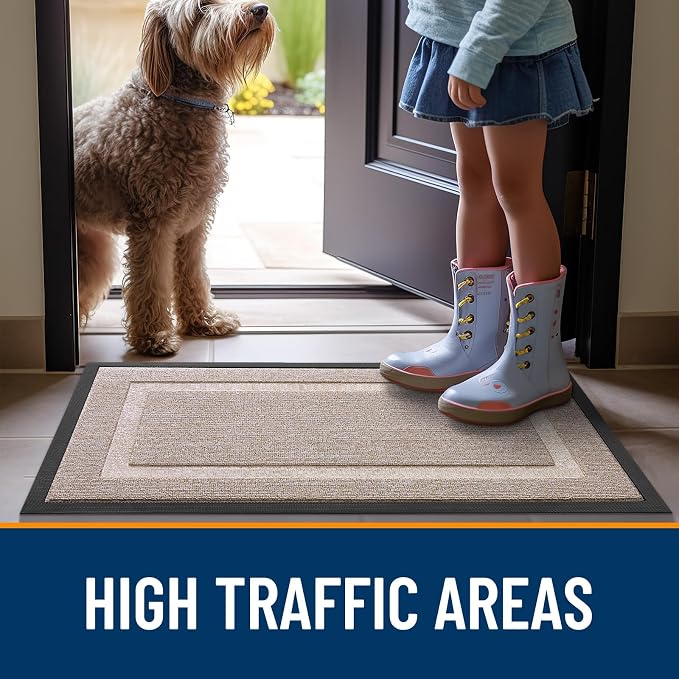 OLANLY Front Door Mat Outside 71x47, All-Season Heavy-Duty Rubber Doormat | - Image 6