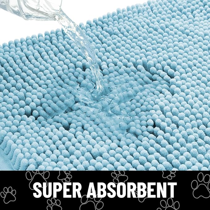 Smiry Dog Door Mat for Muddy Paws, Absorbent Dirt Trapper Non Slip Quick Dry - Image 5