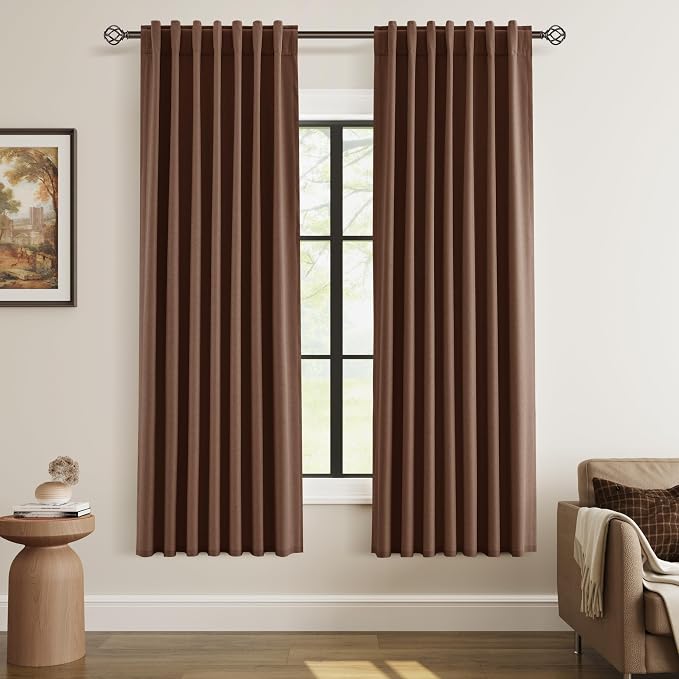 Guken 100% Blackout Curtains 72 Inch Length 2 Panels Set by Guken