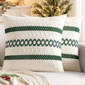 MIULEE Set of 2 Dark Green Boho Christmas Decorative Pillow Covers 20x20 Inch by MIULEE