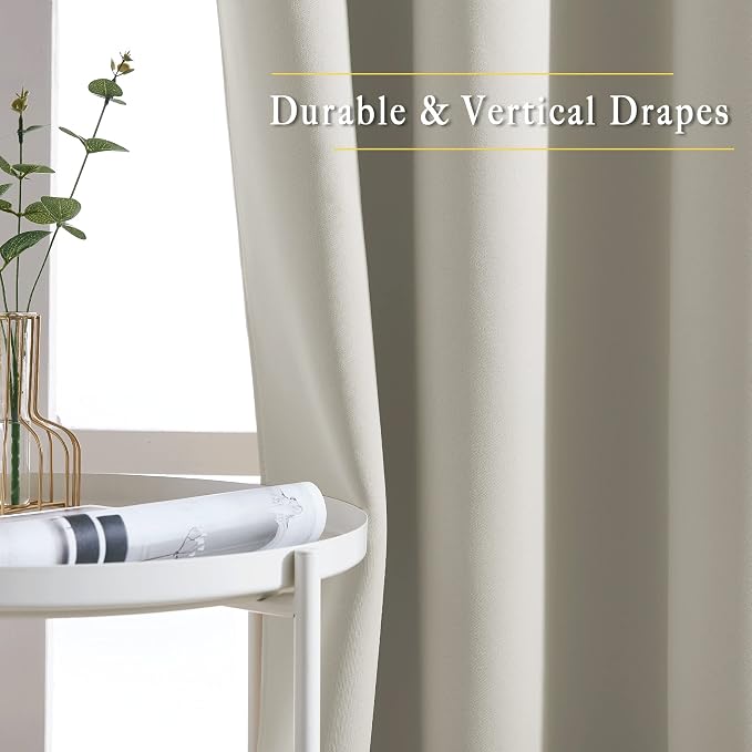 NICETOWN Room Darkening Natural Curtains & Drapes - Image 5