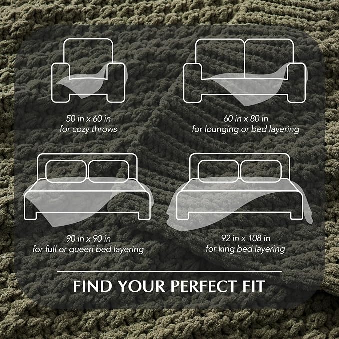 EVERGRACEHOME Chunky Chenille Knit Throw Blanket - Image 8