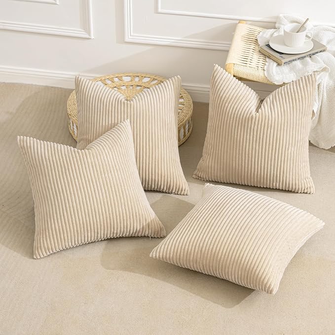 MIULEE Boho Farmhouse Throw Pillow Covers 18x18 Inch Set of 4 Mordern Nordic - Image 4