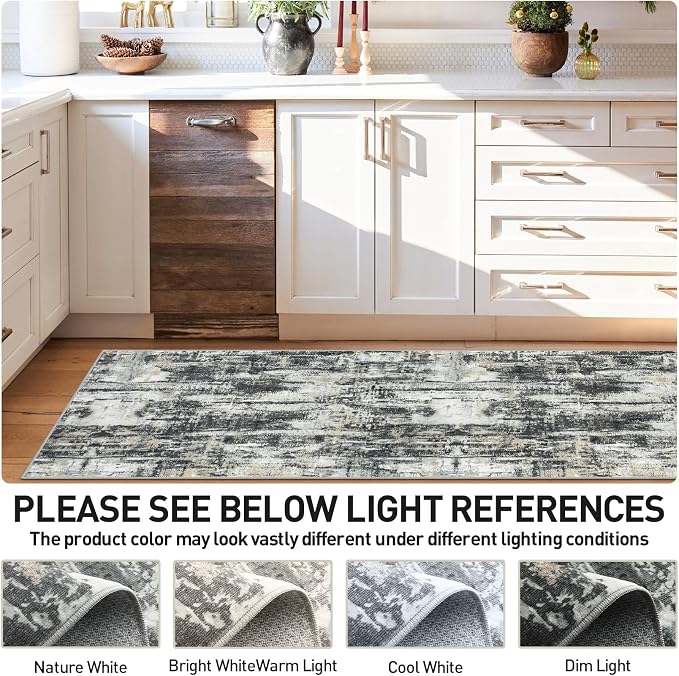 2'6''x8' Runner Rugs Washable Rug: Modern Abstract Hallway Runner Rug Indoor - Image 7