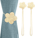 Lewondr Vintage Magnetic Curtain Tieback, 1 Pair Resin Flower Curtain Drapery by Lewondr