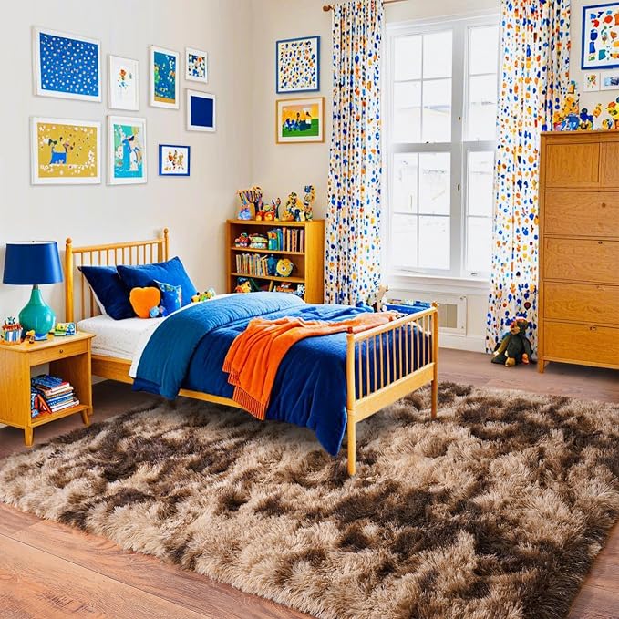 Pionblank Super Fluffy Brown Rug - Image 4