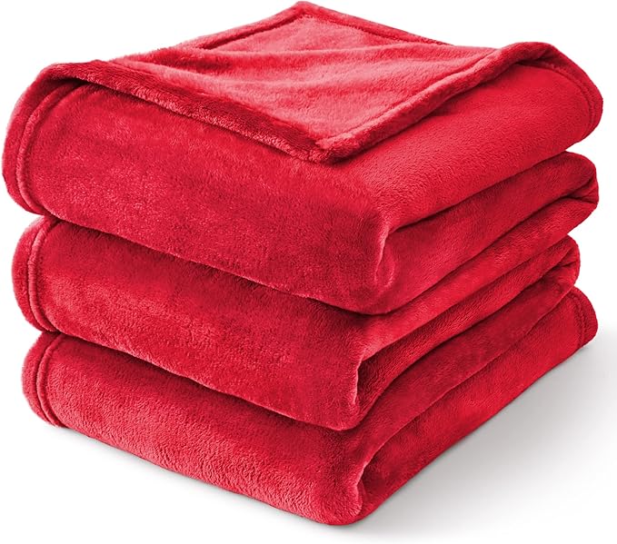 BEDELITE Fleece Blankets Queen Size Red Throw Blankets - Image 7
