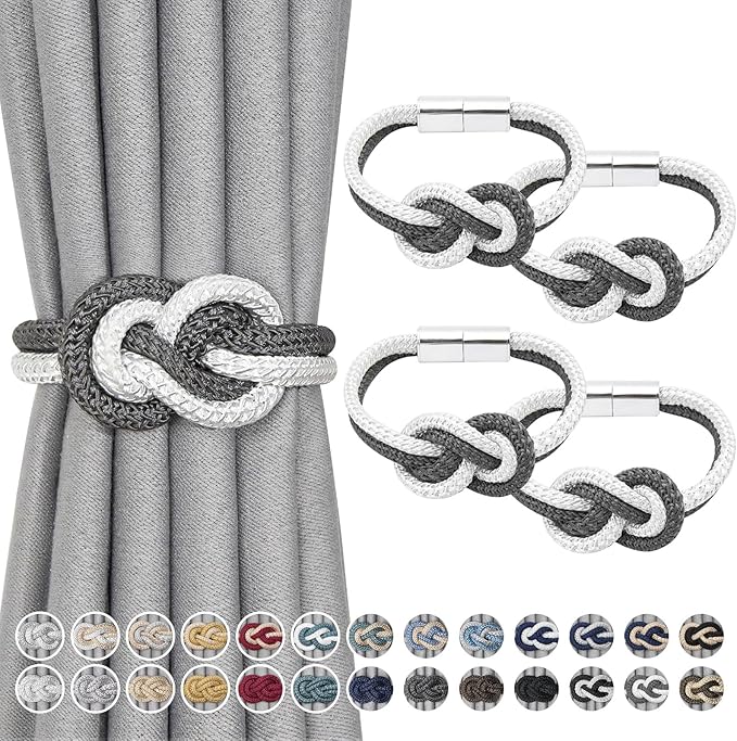 NICEEC 4 Pack Mini Magnetic Curtain Tiebacks Nordic Simple Style Drape Tie by NICEEC