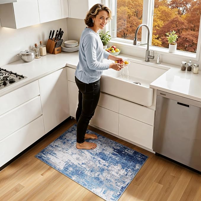 Washable Area Rugs 2'x3' Non-Slip Modern Abstract Soft - Image 2