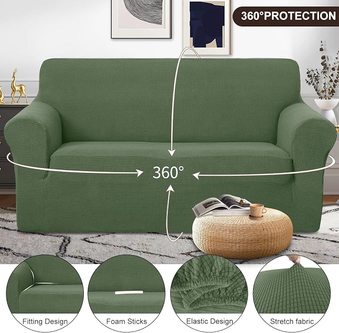 U-NICE HOME Oversized Stretch Loveseat Couch Cover Sofa Covers Washable Sofa - Image 3