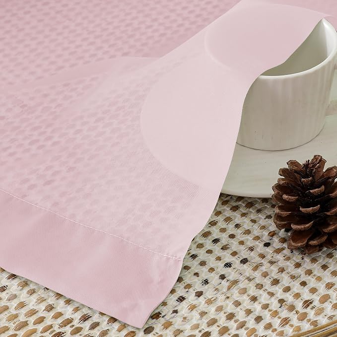 OVZME Blush Pink Sheer Curtains 63 Inches Long 2 Panels - Image 4