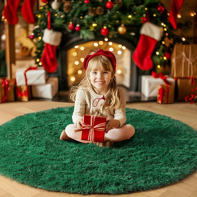 Amdrebio Dark Green Round Rug 4Ft - Image 7