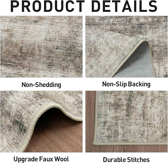 4x6 Area Rugs Washable Rug: Modern Abstract Living Room Rug Soft Anti-Skid Thin - Image 4