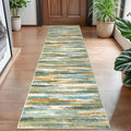 Lansny Modern Abstract Hallway Runner Rug by lansny