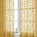 OWENIE Furman Gold Sheer Curtains 63 inch Length by OWENIE