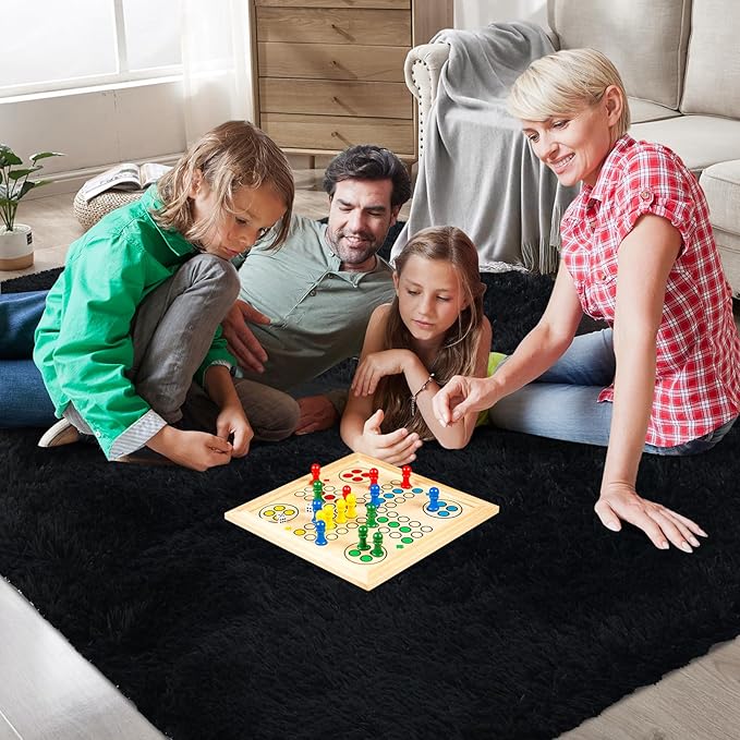 10X14 Large Shag Area Rugs for Living Room Bedroom, Big Soft Black Fluffy Rug - Image 2