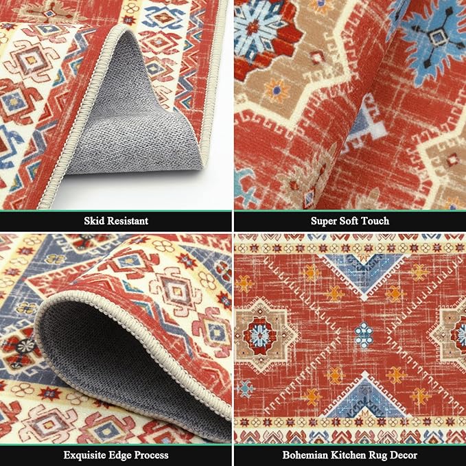 HEBE Boho Kitchen Rug Sets 3 Piece - Image 4