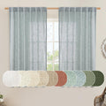 LAMIT Semi Sheer Linen Curtains 54 Inch Length 2 Panels, 52 x 54 Inch by LAMIT