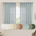 LAMIT Greyish Blue Linen Curtains 45 Inches Long by LAMIT