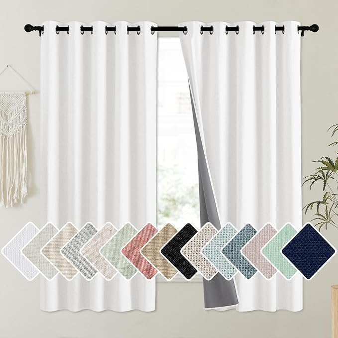 NICETOWN 100% Absolutely Blackout Linen Curtains by NICETOWN