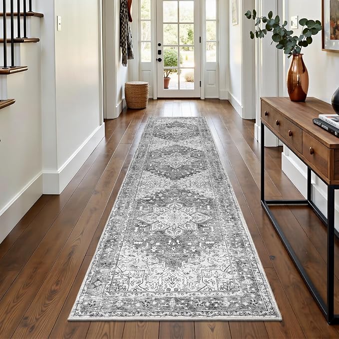 Yamaziot Washable Runner Rug, 2x8 Non-Slip Boho Vintage Hallway Rug Runner by Yamaziot