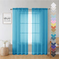 Lecloud Turquoise Sheer Curtains 72 Inches Long 2 Panels, Light Filtering Voile by Lecloud