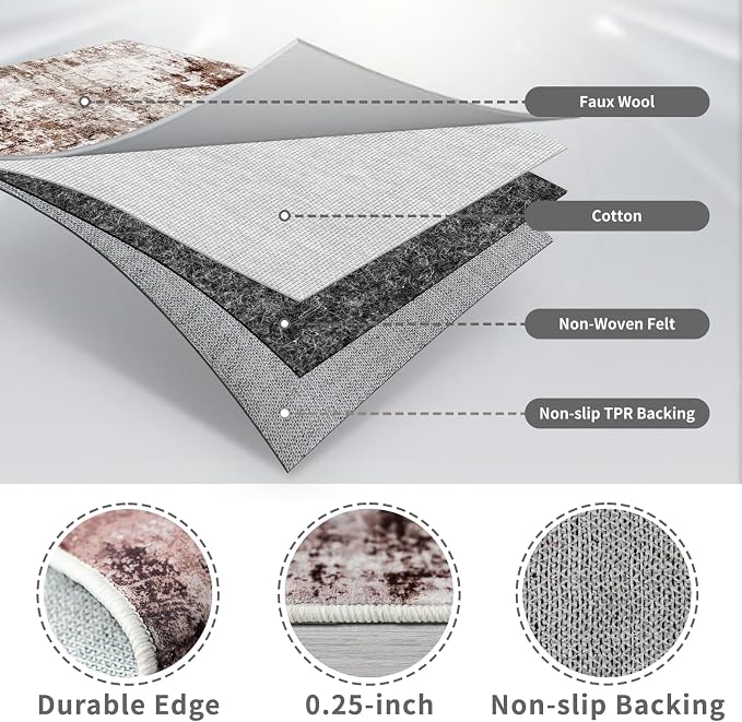 3x12 Washable Runner Rugs for Hallway: Long Abstract Runners for Entryway - Image 6