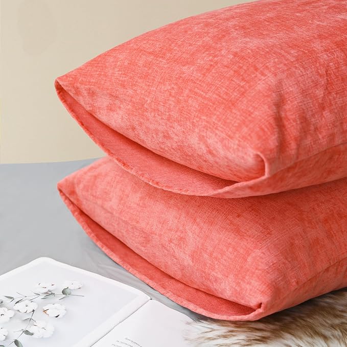 CaliTime Throw Pillow Covers Decorative 20 X 26 Inches Pack of 2 Cozy Chenille - Image 4