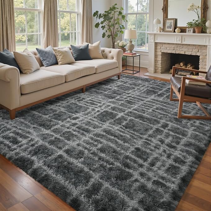 8x10 Ft Extra Large Shag Rugs for Living Room, Tie Dyed Ultra Soft Fluffy Furry - Image 9