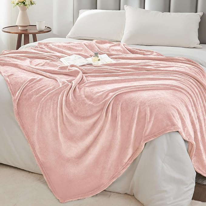 BEDELITE Fleece Blanket Twin Size Pink Morn Throw Blankets - Image 6