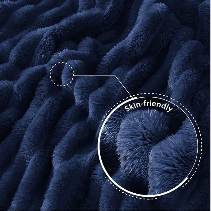 Exclusivo Mezcla Twin Size Flannel Fleece Blanket, Super Soft Striped Jacquard - Image 5