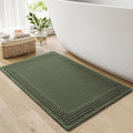 RESARE Waffle Bath Mat for Bathroom, Non Slip Bathroom Rugs 17"x24" Green | by Resare