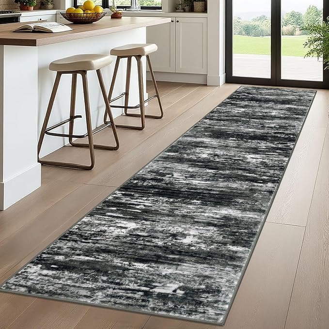 KOZYFLY Modern Abstract Washable Rug Runner 2.6x10 Hallway Rug Runner Non-Slip - Image 7