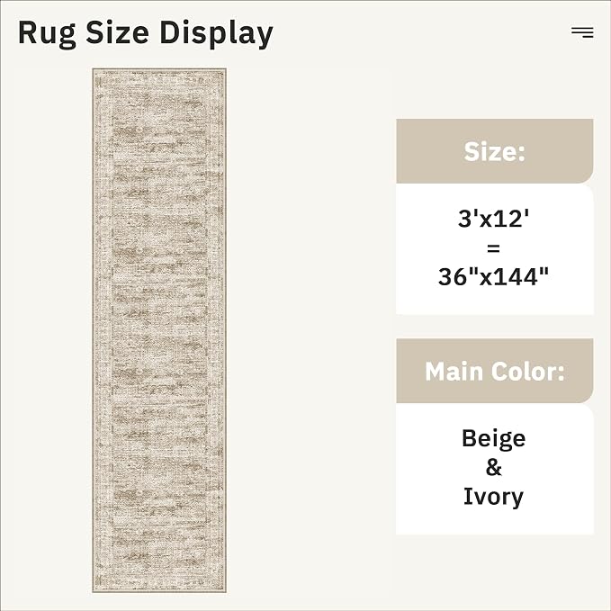 Runner Rug 3x12 Washable Non-Slip Hallway Runner Rugs - Image 5