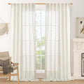 LAMIT 108 inch Semi Sheer Linen Curtains by LAMIT
