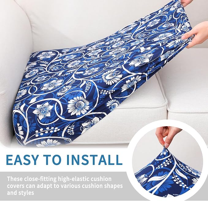 hyha Printed Couch Cushion Covers, Floral Sofa Covers Washable - Image 4