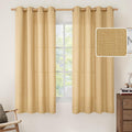 LAMIT Faux Linen Curtains for Bedroom, Grommet Thick Linen Drapes Light by LAMIT